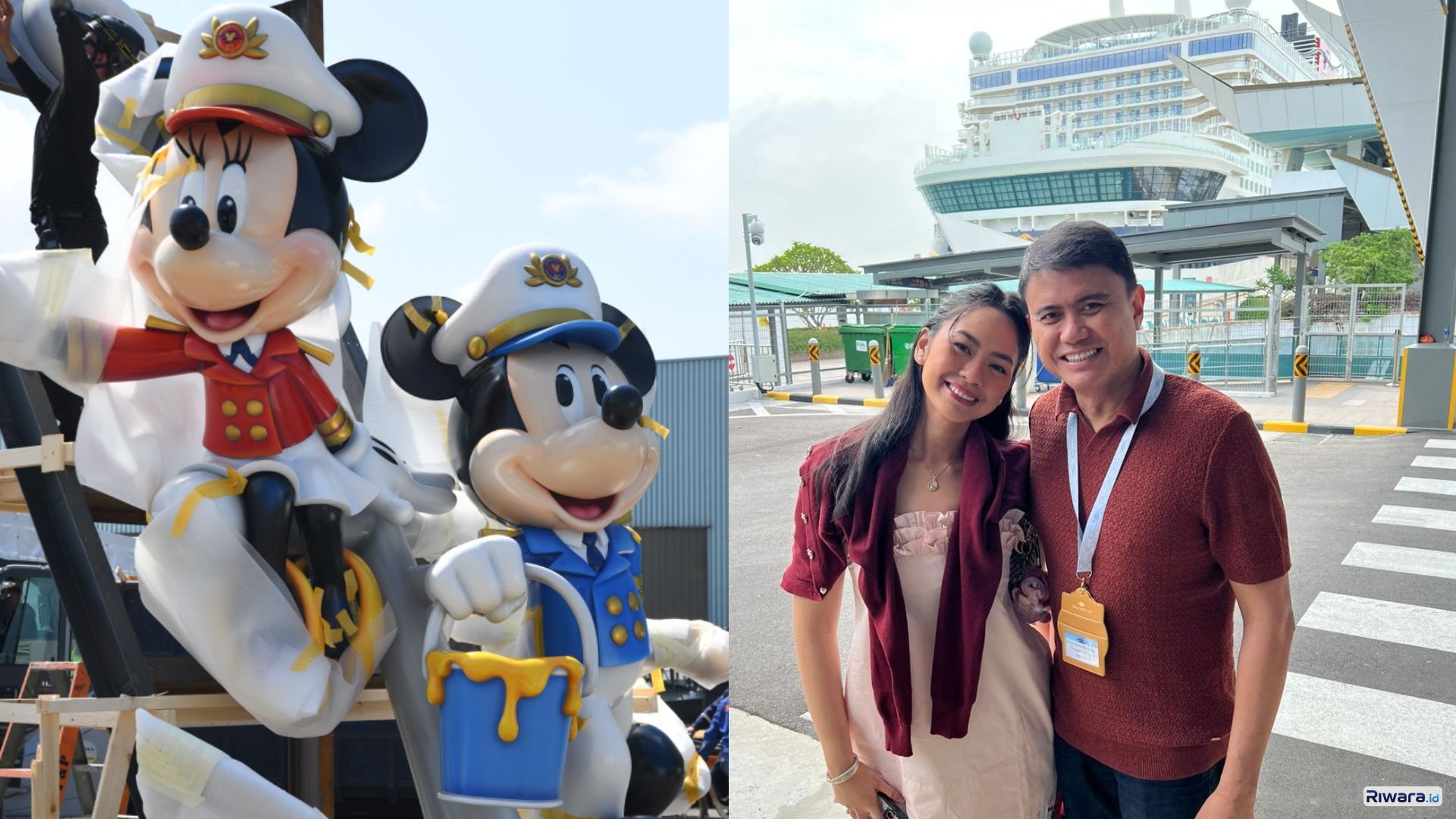 Rania Maheswari Yamin  bersama Ayahnya KPH. Roy Rahajasa Yamin di Kapal pesiar Disney Adventure, Minggu 8 Maret 2026